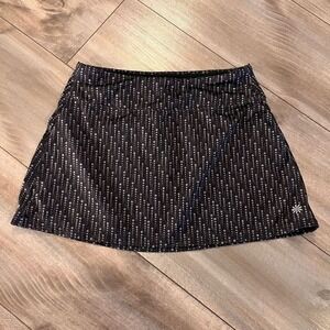 Athleta Womens XS Black White Dotted Print Active Skort Skirt Running Bin P-1